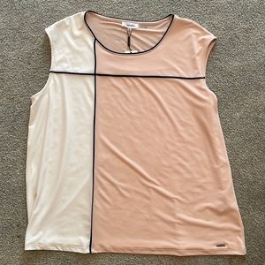Calvin Klein peach/white shirt size 1X. New w/ tags